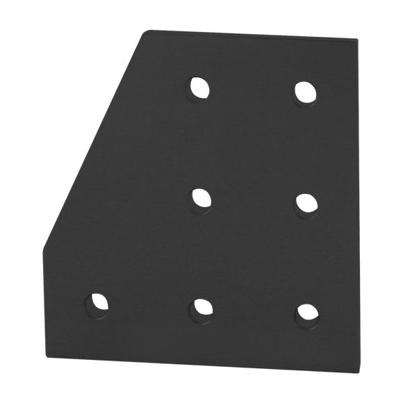 40-4329-BLACK -  40 Series 7 Hole - 90 Degree Angled Stacked Flat Plate
