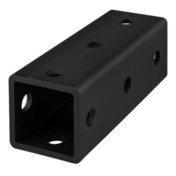 9701-150-BLACK-FB -  1.5" SQUARE TUBE W/HOLES 150"BAR FL BLK ANOD