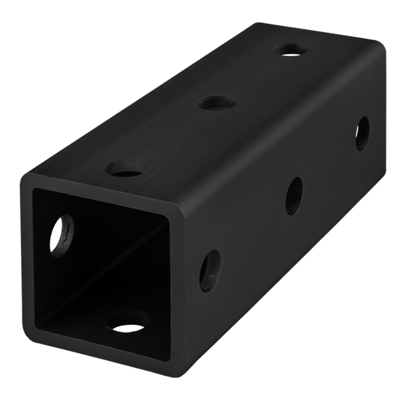 9701-150-BLACK-FB -  1.5" SQUARE TUBE W/HOLES 150"BAR FL BLK ANOD