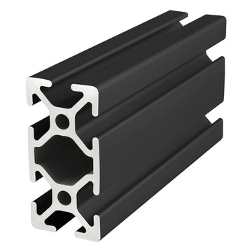 25-2550-BLACK-6.05M -  25mm X 50mm T-SLOTTED EXTRUSION 6.05M BAR BLACK ANODIZE