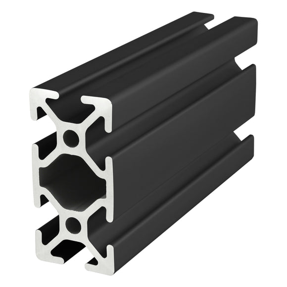25-2550-BLACK-6.05M -  25mm X 50mm T-SLOTTED EXTRUSION 6.05M BAR BLACK ANODIZE