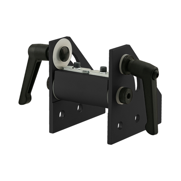 25-4124-BLACK -  25 Series 90 Degree Wide Double Pivot Bracket Assembly with "L" Handles