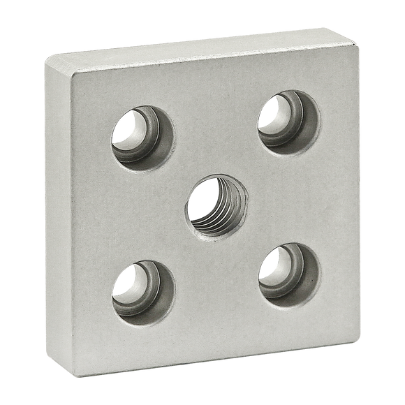 2139 -  10 Series 5 Hole - Center Tap Base Plate: 2.00" x 2.00" with 7/16-14 Tap