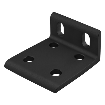 25-4286-BLACK -  25 Series 6 Hole - Wide 2x4 Slotted Inside Corner Bracket