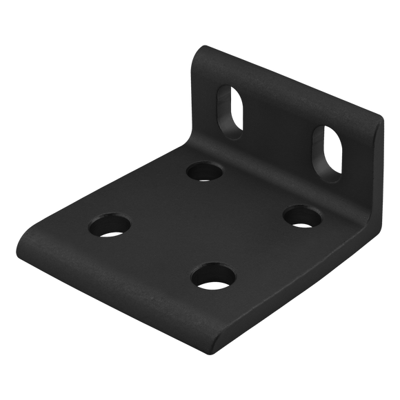 25-4286-BLACK -  25 Series 6 Hole - Wide 2x4 Slotted Inside Corner Bracket