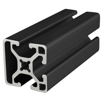 1503-LS-BLACK-242 -  1.50â X 1.50â Lite Smooth SurfaceT-Slotted Profile - Three Adjacent Open T-Slots - 242" Full Length Profile