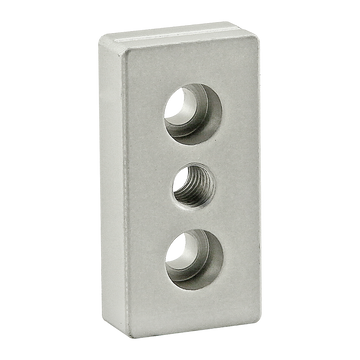 25-2129 -  25 Series 3 Hole - Center Tap Base Plate - 25mm x 50mm with M8 Tap