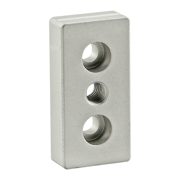 25-2129 -  25 Series 3 Hole - Center Tap Base Plate - 25mm x 50mm with M8 Tap