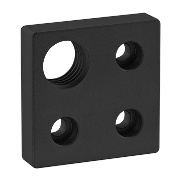 2364-BLACK -  10 Series 4 Hole - Offset Tap Base Plate: 2.00" x 2.00" with 3/4-10 Corner Tap