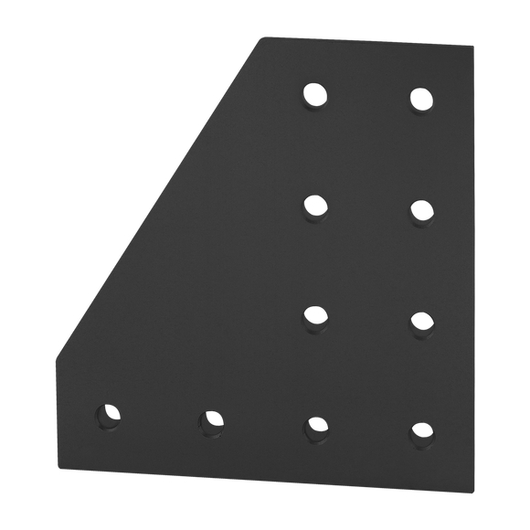 4327-BLACK -  15 Series 10 Hole - 90 Degree Angled Flat Plate