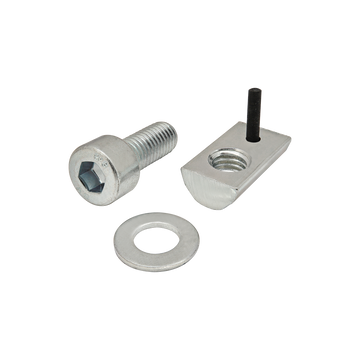 3817 -  Bolt Assembly: M8 x 20.00mm Bright SHCS with Washer and Roll-In T-Nut with Flex Handle - Bright Zinc