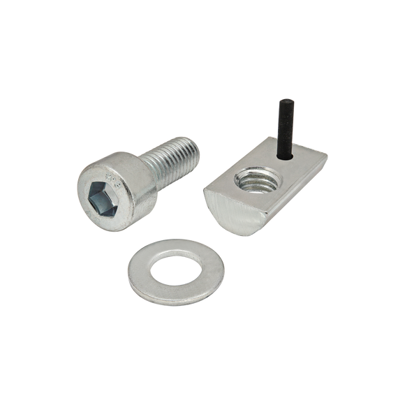 3817 -  Bolt Assembly: M8 x 20.00mm Bright SHCS with Washer and Roll-In T-Nut with Flex Handle - Bright Zinc