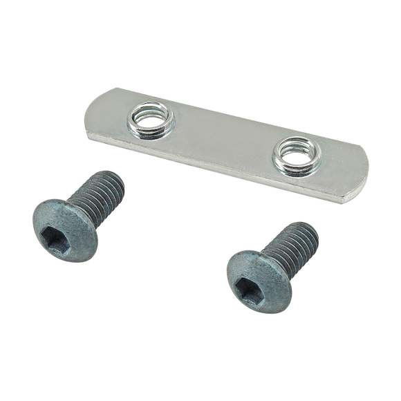 75-3510 -  Bolt Assembly: (2) M6 x 12.00mm Blue BHSCS with Double Slide-In Economy T-Nut - Bright Zinc