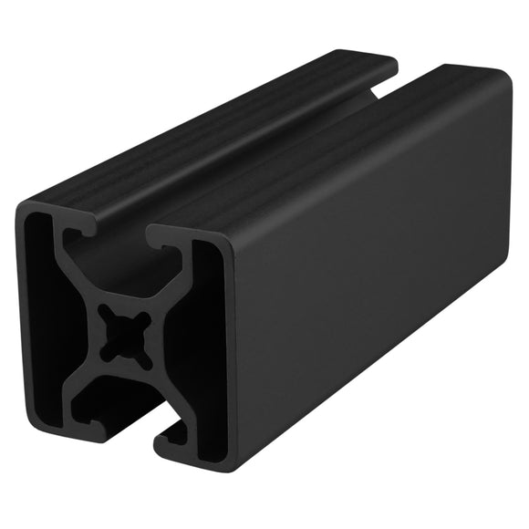 1504-LS-242-BLACK-FB -  1.5" X 1.5" LITE SMTH BI-OPP T-SLOT EXT 242" BAR FL BLK ANOD