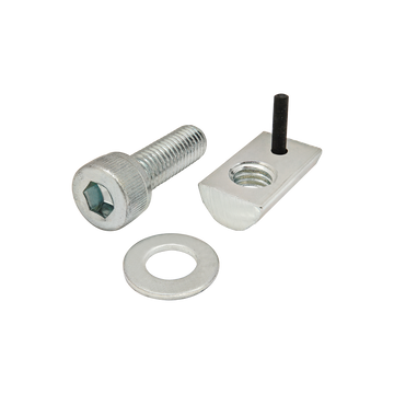 3888 -  Bolt Assembly: M8 x 25.00mm Bright SHCS with Washer and Roll-In T-Nut with Flex Handle - Bright Zinc