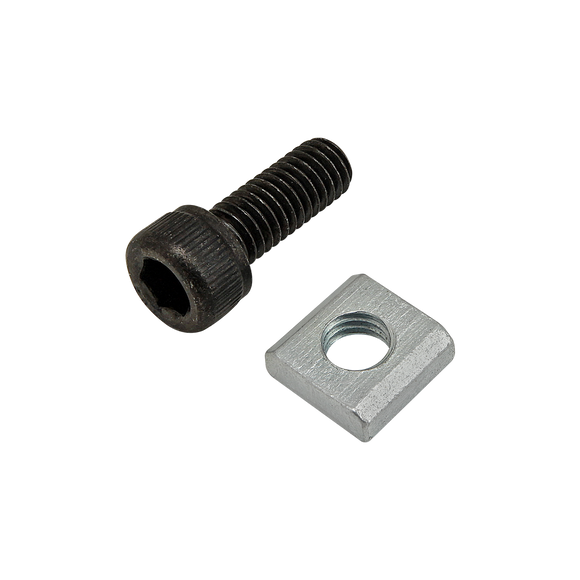 75-3578 -  Bolt Assembly: M5 x 12.00mm Black SHCS with Slide-In Economy T-Nut Block - Bright Zinc
