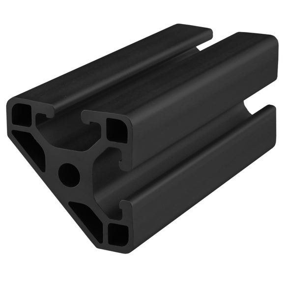 40-4045-LITE-6.05M-BLACK-FB -  40mm X 40mm X 45 DEGREE LITE T-SLOT EXT6.05M BAR FULL BLACK ANODIZE