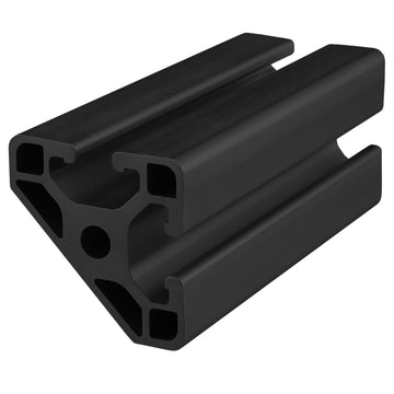 40-4045-LITE-3M-BLACK-FB -  40mm X 40mm X 45 DEGREE LITE T-SLOT EXT3M BAR FULL BLACK ANODIZE