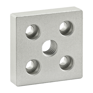 2132 -  10 Series 5 Hole - Center Tap Base Plate: 2.00" x 2.00" with 1/2-13 Tap