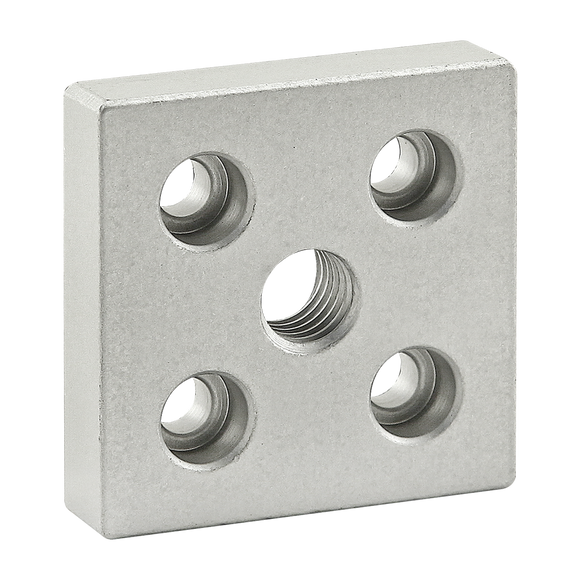 2132 -  10 Series 5 Hole - Center Tap Base Plate: 2.00" x 2.00" with 1/2-13 Tap