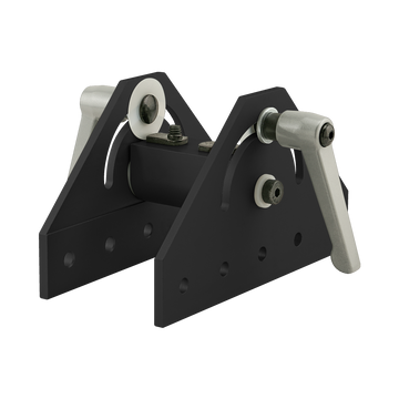 4455-BLACK -  15 Series 180 Degree Wide Double Pivot Bracket Assembly with "L" Handle