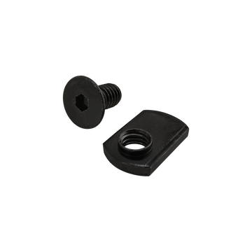 3412 -  Bolt Assembly: 5/16-18 x .625" Black FHSCS with Slide-In Economy T-Nut - Offset Thread - Black Zinc