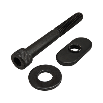 3433 -  Bolt Assembly: 1/4-20 x 2.125" Black SHCS with Washer and Slide-In Economy T-Nut - Centered Thread - Black Zinc