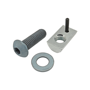 75-3458 -  Bolt Assembly: M8 x 25.00mm Blue BHSCS with Washer and Roll-In T-Nut with Flex Handle - Bright Zinc
