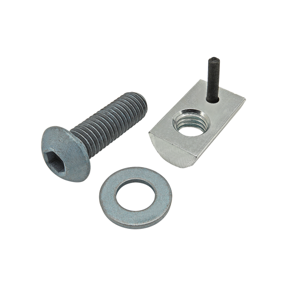 75-3458 -  Bolt Assembly: M8 x 25.00mm Blue BHSCS with Washer and Roll-In T-Nut with Flex Handle - Bright Zinc