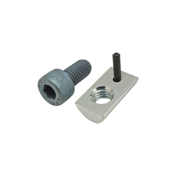 75-3460 -  Bolt Assembly: M8 x 16.00mm Blue SHCS with Roll-In T-Nut with Flex Handle - Bright Zinc