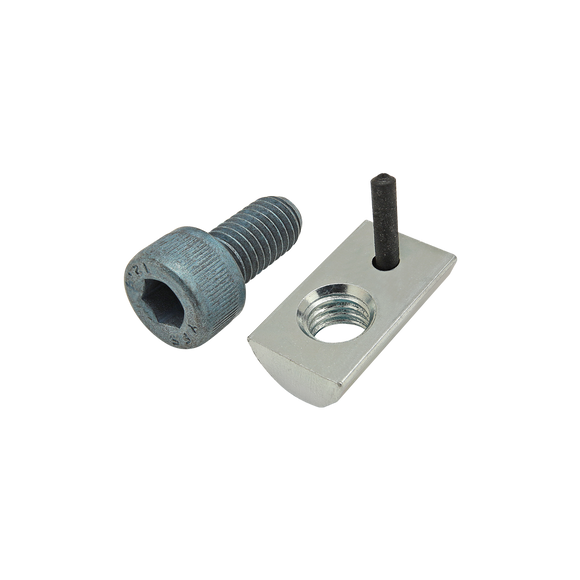 75-3460 -  Bolt Assembly: M8 x 16.00mm Blue SHCS with Roll-In T-Nut with Flex Handle - Bright Zinc