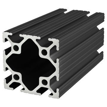 2020-BLACK-120 -  2" X 2" T-SLOTTED EXTRUSION 120" BAR BLACK ANODIZE