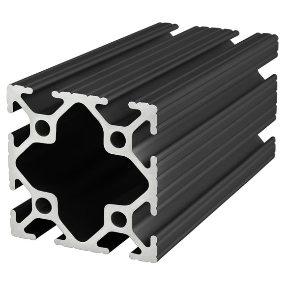2020-BLACK-120 -  2" X 2" T-SLOTTED EXTRUSION 120" BAR BLACK ANODIZE