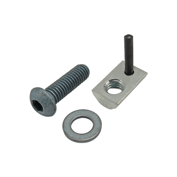 75-3441 -  Bolt Assembly: M6 x 20.00mm Blue BHSCS with Washer and Roll-In T-Nut with Flex Handle - Bright Zinc