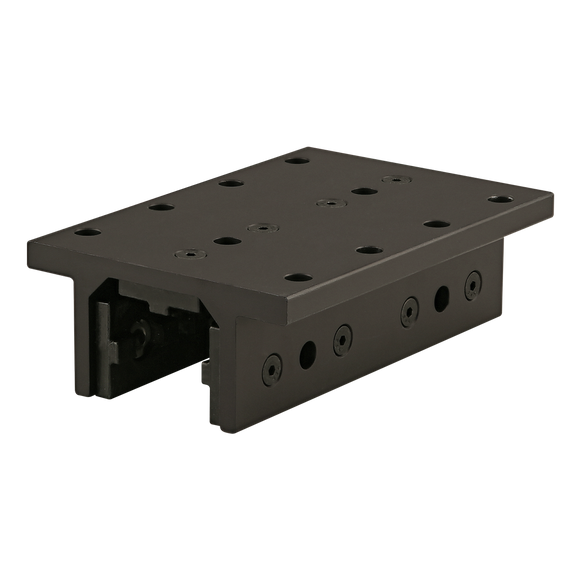 6536-BLACK -  15 Series 3 Slot Mount - Double Flange Long High-Cycle Linear Bearing with Brake Holes