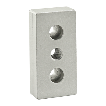 40-2135 -  40 Series 3 Hole - Center Tap Base Plate - 40mm x 80mm with M12 Tap