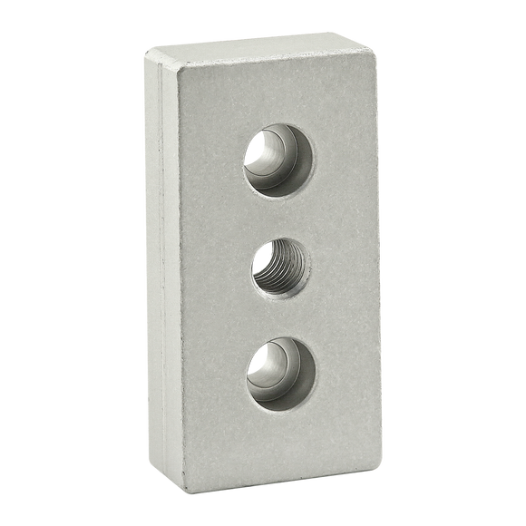 40-2135 -  40 Series 3 Hole - Center Tap Base Plate - 40mm x 80mm with M12 Tap