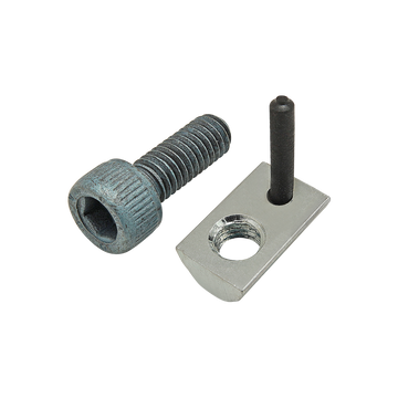 75-3444 -  Bolt Assembly: M6 x 16.00mm Blue SHCS and Roll-In T-Nut with Flex Handle - Bright Zinc