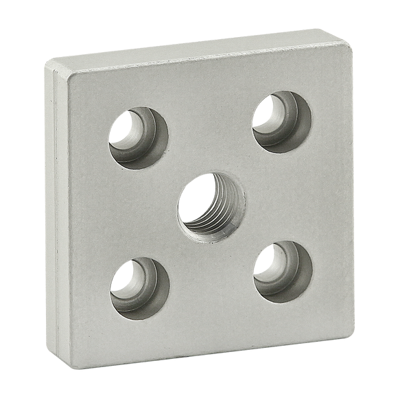 25-2139 -  25 Series 5 Hole - Center Tap Base Plate: 50mm x 50mm with M12 Tap