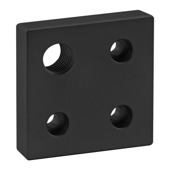 2367-BLACK -  15 Series 4 Hole - Offset Tap Base Plate: 3.00" x 3.00" with 3/4-10 Corner Tap