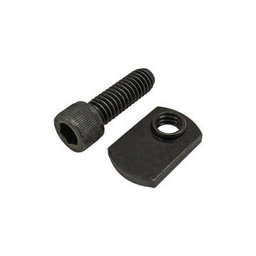 75-3844 -  Bolt Assembly: 5/16-18 x 1.000" Black SHCS with Slide-In Economy T-Nut - Offset Thread - Black Zinc