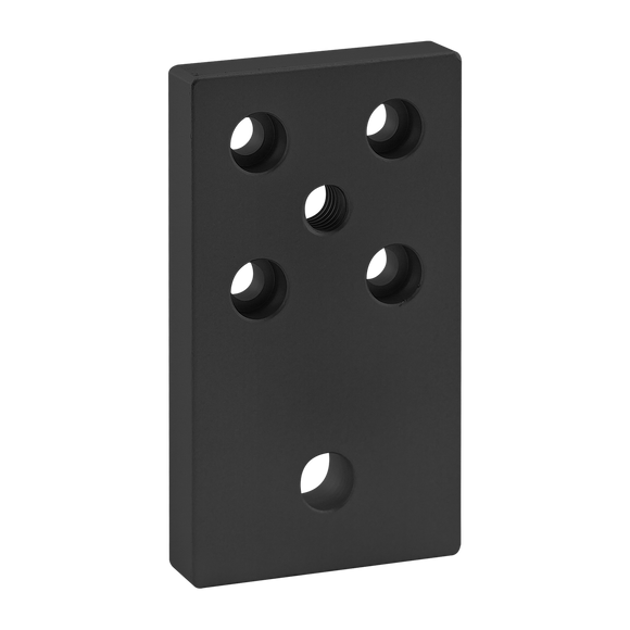 2169-BLACK -  10 Series 6 Hole - Leveling Anchoring Base Plate with 3/8-16 Tap