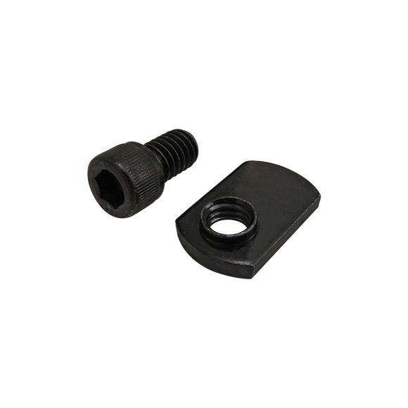 3450 -  Bolt Assembly: 5/16-18 x .500" Black SHCS with Slide-In Economy T-Nut - Offset Thread - Black Zinc