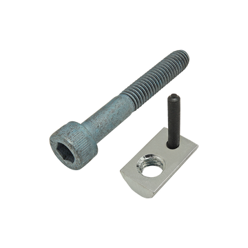 75-3449 -  Bolt Assembly: M6 x 40.00mm Blue SHCS with Roll-In T-Nut with Flex Handle - Bright Zinc