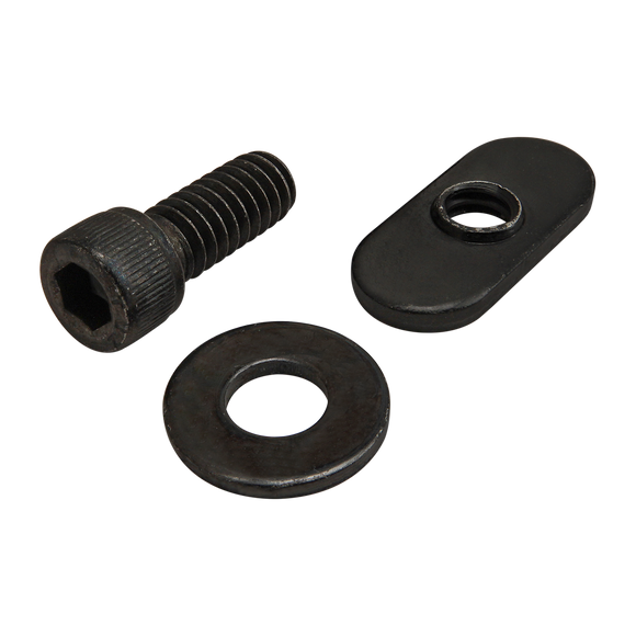 3497 -  Bolt Assembly: 1/4-20 x .625" Black SHCS with Washer and Slide-In Economy T-Nut - Centered Thread - Black Zinc