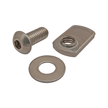 3630 -  Bolt Assembly: SS 5/16-18 x .750" BHSCS with Washer and Slide-In Economy T-Nut - Offset Thread