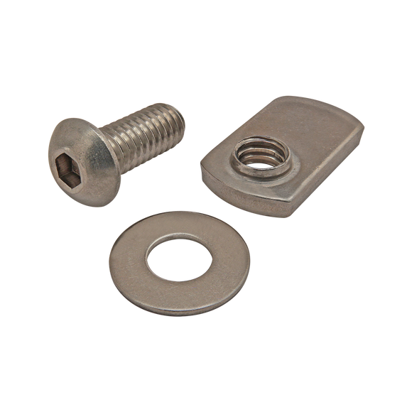 3630 -  Bolt Assembly: SS 5/16-18 x .750" BHSCS with Washer and Slide-In Economy T-Nut - Offset Thread