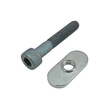 75-3417 -  Bolt Assembly: M6 x 35.00mm Blue SHCS with Slide-In Economy T-Nut - Centered Thread - Bright Zinc