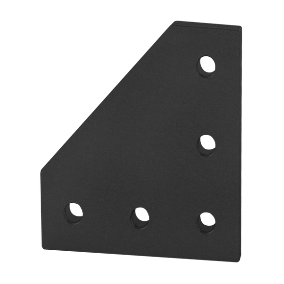 25-4151-BLACK -  25 Series 5 Hole - 90 Degree Angled Flat Plate