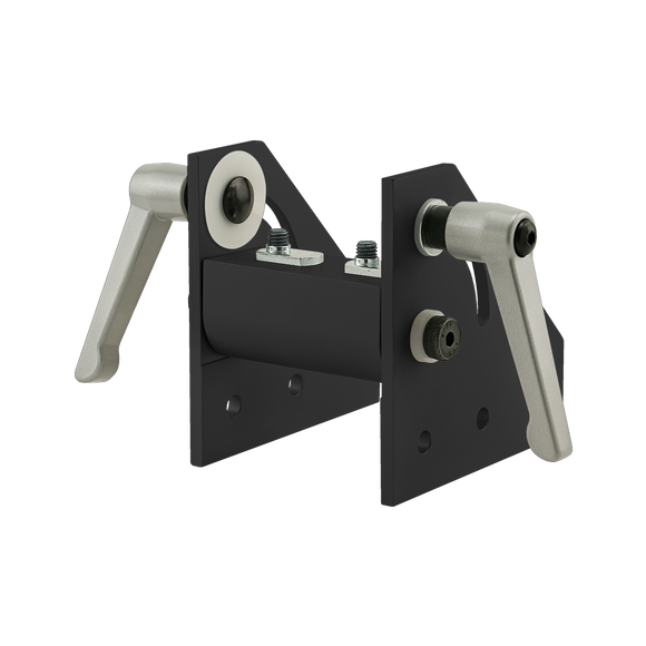 40-4318-BLACK -  40 Series 90 Degree Wide Double Pivot Bracket Assembly with "L" Handles